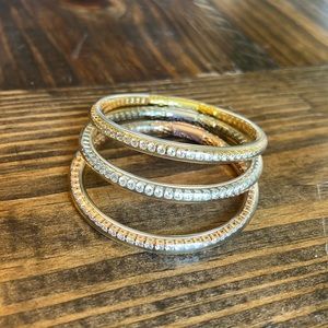 Budhagirl THREE QUEENS ALL WEATHER BANGLES® (AWB®) - CLEAR CRYSTAL